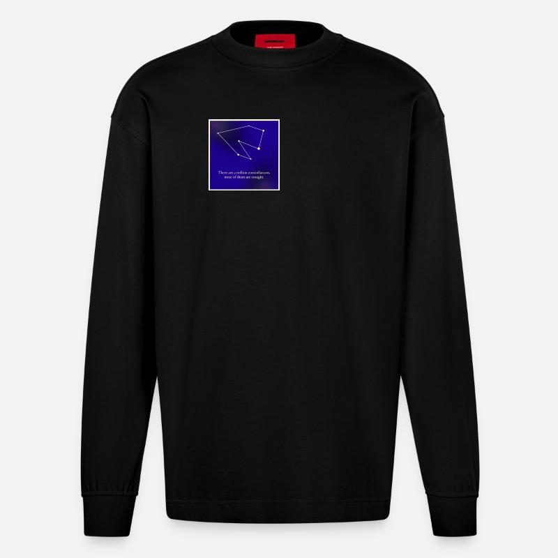 Constellation queer - Manches longues bio épais oversize fabriqué en UE - SOLID BLACK