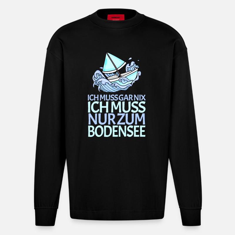Bodensee - Heavyweight Oversized Organic Langarmshirt Made in EU - SOLID BLACK