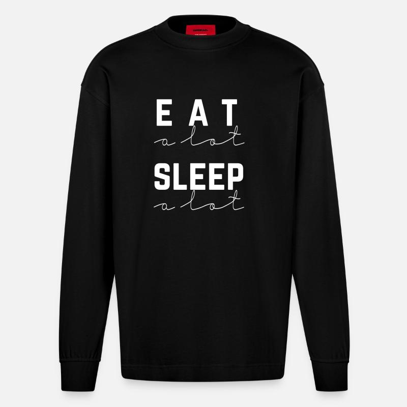 dormir beaucoup - Manches longues bio épais oversize fabriqué en UE - SOLID BLACK