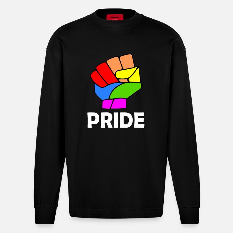 Pride - Manches longues bio épais oversize fabriqué en UE - SOLID BLACK