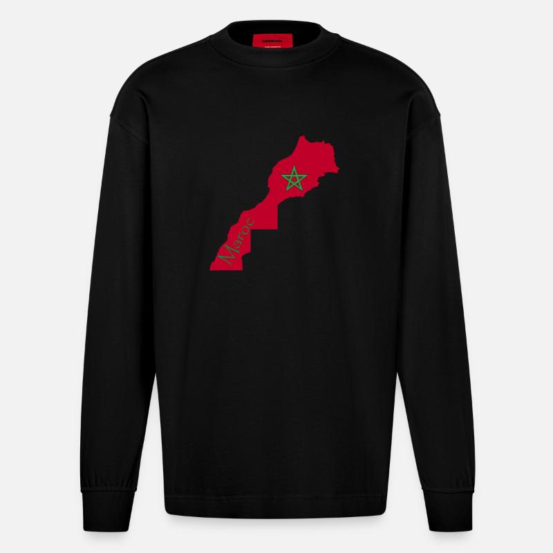 Marokko 2 - Heavyweight Oversized Organic Langarmshirt Made in EU - SOLID BLACK