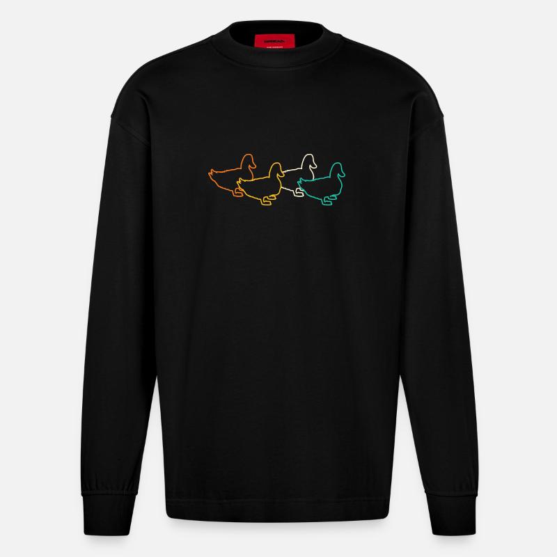 Enten - Heavyweight Oversized Organic Langarmshirt Made in EU - SOLID BLACK