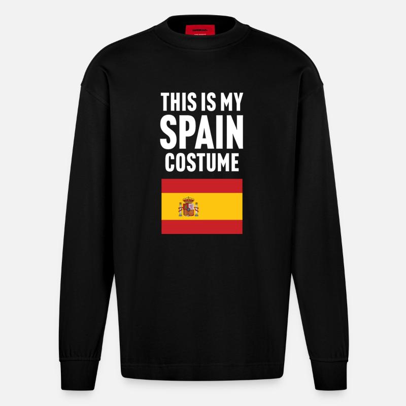 C’est mon costume d’Espagne - Manches longues bio épais oversize fabriqué en UE - SOLID BLACK