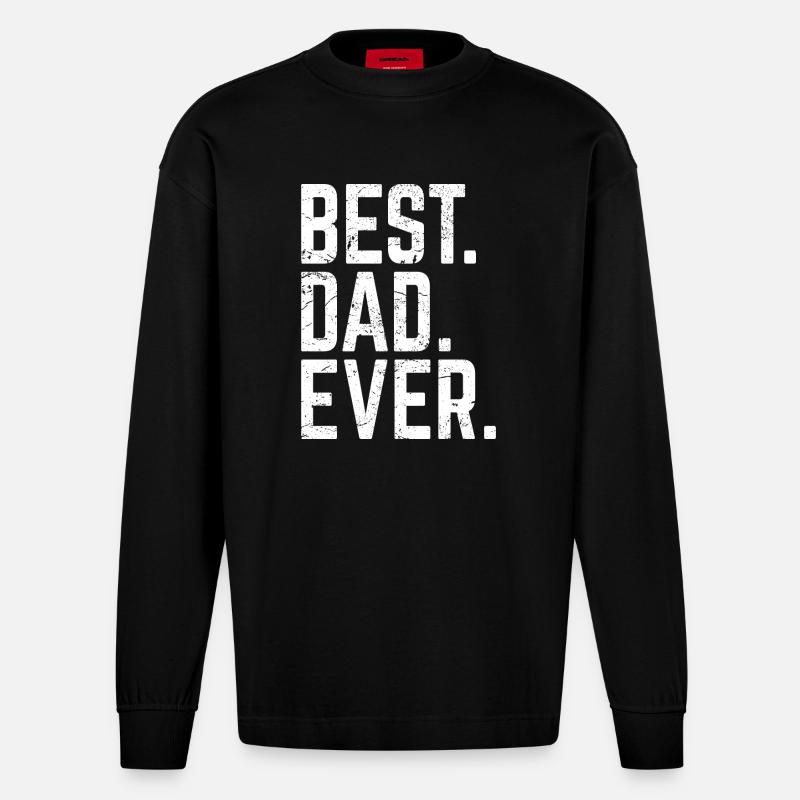 Best Dad Ever - Heavyweight Oversized Organic Langarmshirt Made in EU - SOLID BLACK