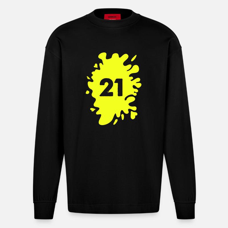 Klecks 21 - Heavyweight Oversized Organic Langarmshirt Made in EU - SOLID BLACK
