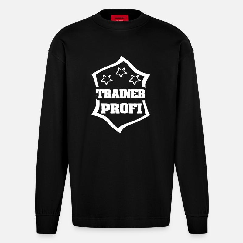 Trainer als Beruf - Heavyweight Oversized Organic Langarmshirt Made in EU - SOLID BLACK