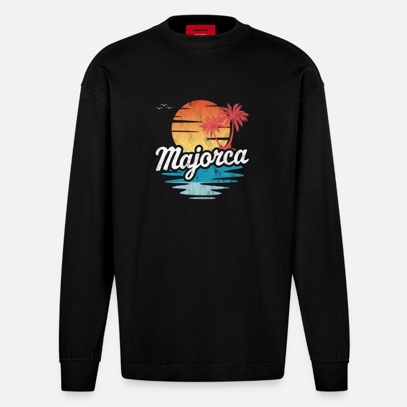 Mallorca - Heavyweight Oversized Organic Langarmshirt Made in EU - SOLID BLACK