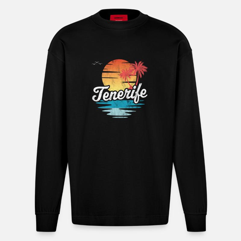 Teneriffa - Heavyweight Oversized Organic Langarmshirt Made in EU - SOLID BLACK