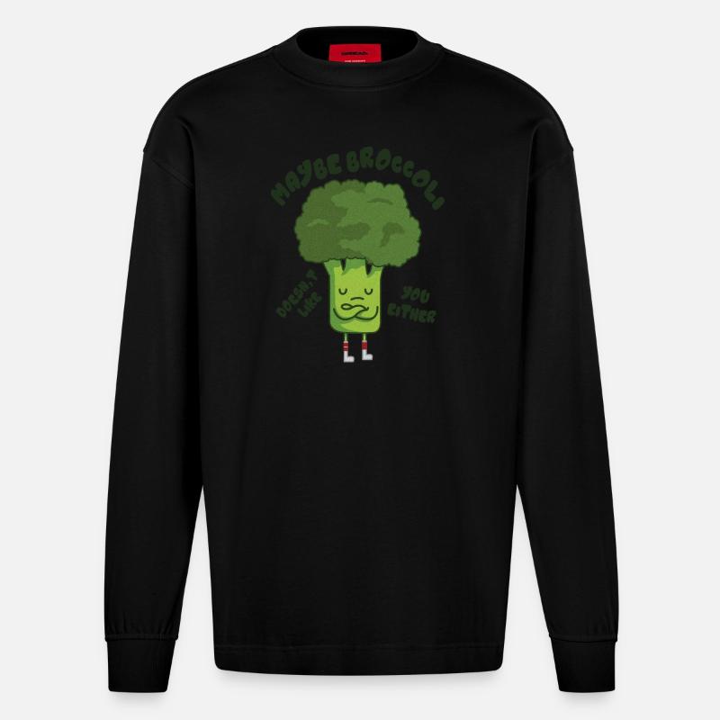 Drôle de graphique végétalien - Manches longues bio épais oversize fabriqué en UE - SOLID BLACK