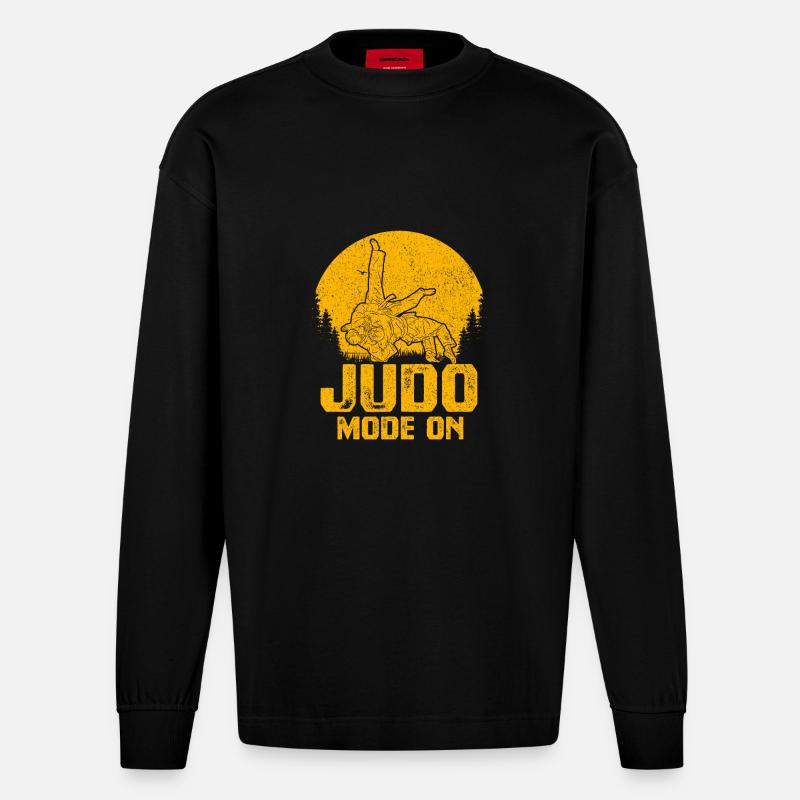 Mode judo activé - Manches longues bio épais oversize fabriqué en UE - SOLID BLACK