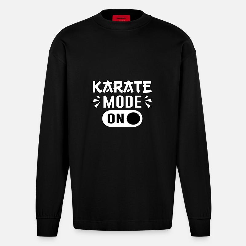 Mode karaté activé - Manches longues bio épais oversize fabriqué en UE - SOLID BLACK