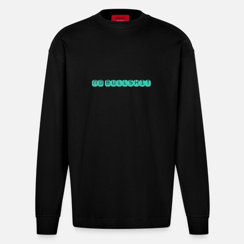 PAS DE CONNERIES - Manches longues bio épais oversize fabriqué en UE - SOLID BLACK