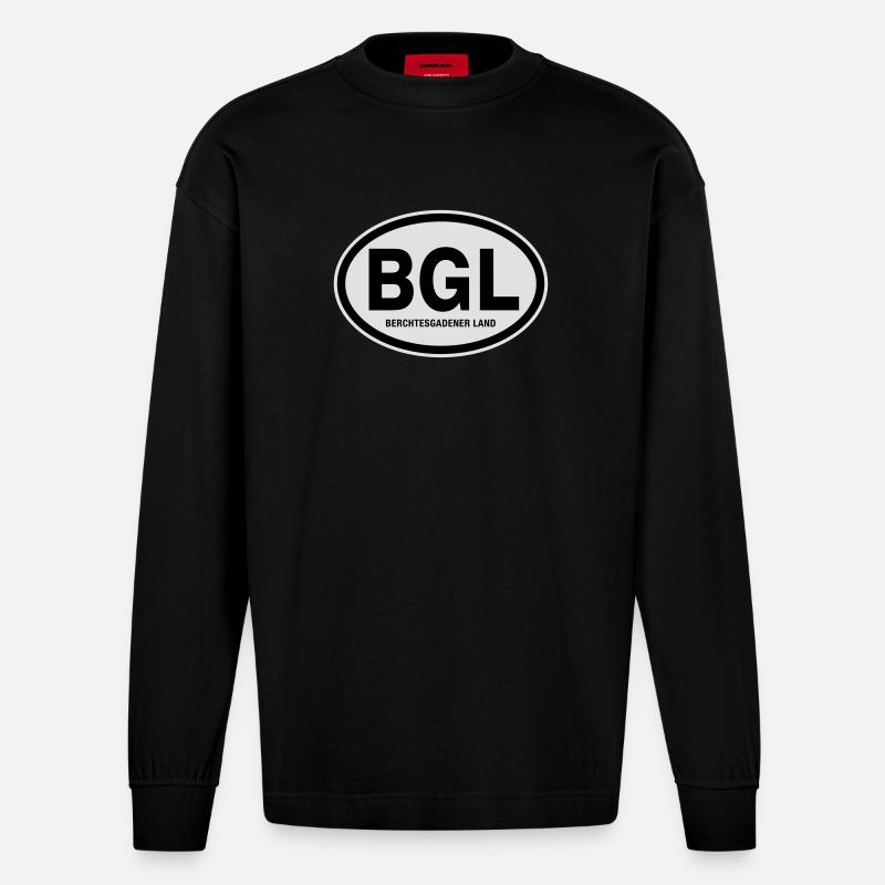 BGL Berchtesgadener Land - Heavyweight Oversized Organic Langarmshirt Made in EU - SOLID BLACK