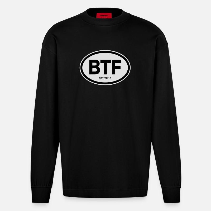 BTF Bitterfeld - Heavyweight Oversized Organic Langarmshirt Made in EU - SOLID BLACK
