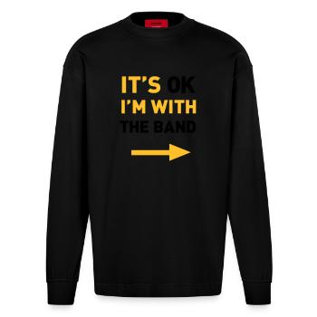 Im with the Band - Heavyweight Oversized Organic Longsleeve Shirt Made in EU - SOLID BLACK - Front