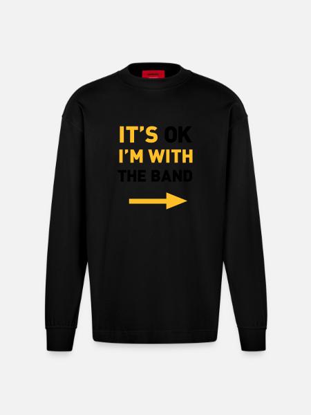 Im with the Band - Heavyweight Oversized Organic Longsleeve Shirt Made in EU - SOLID BLACK