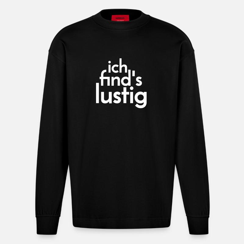 Je pense que c'est drôle. - Manches longues bio épais oversize fabriqué en UE - SOLID BLACK