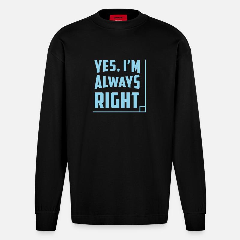 funny math teacher - Heavyweight Oversized Organic Langarmshirt Made in EU - SOLID BLACK