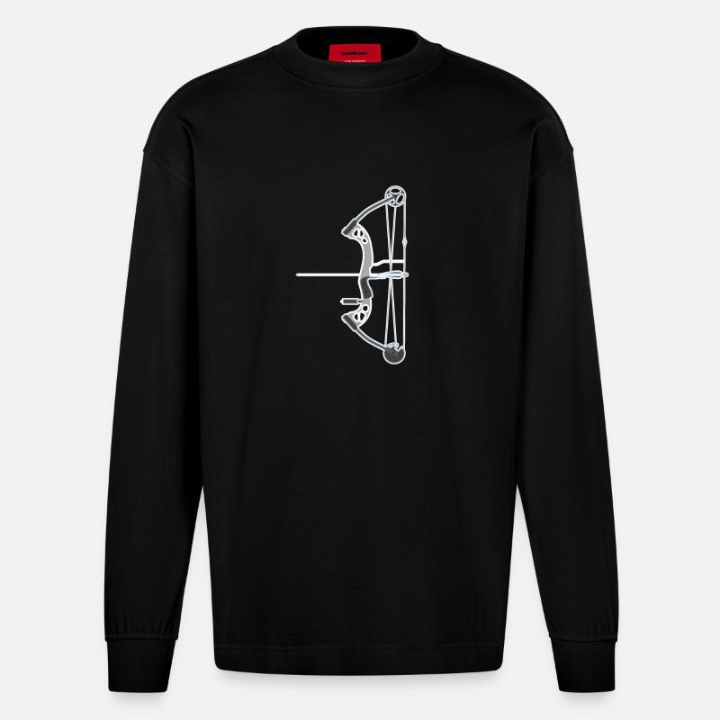 Bogenschießen Compoundbogen - Heavyweight Oversized Organic Langarmshirt Made in EU - SOLID BLACK