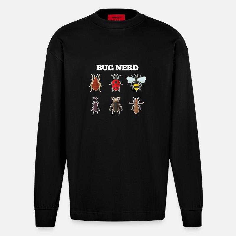 Bug Nerd - Heavyweight Oversized Organic Langarmshirt Made in EU - SOLID BLACK