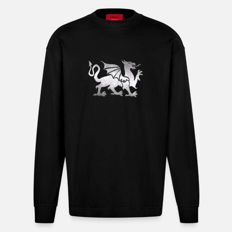 Des créatures fabuleuses - Manches longues bio épais oversize fabriqué en UE - SOLID BLACK