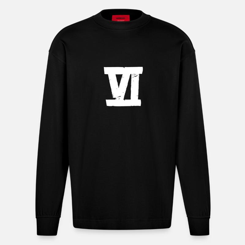 Six - ruban VI - Manches longues bio épais oversize fabriqué en UE - SOLID BLACK
