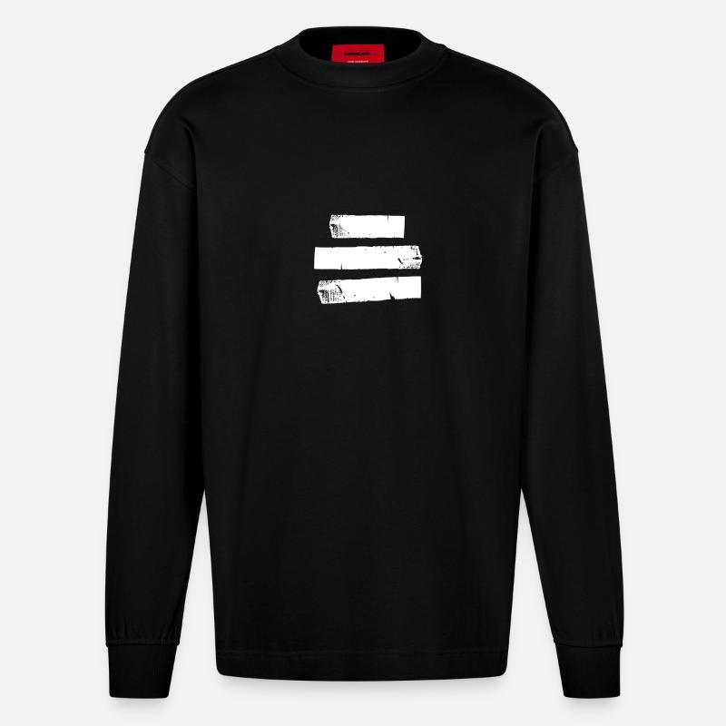 Cassette 3 - blanc - Manches longues bio épais oversize fabriqué en UE - SOLID BLACK