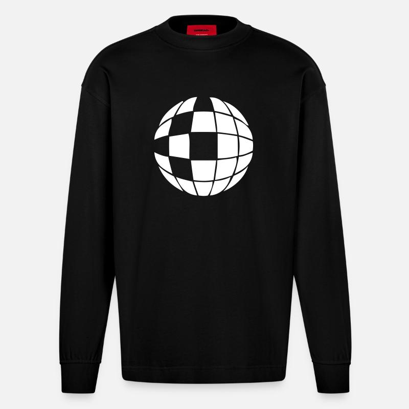 Boule disco boule disco - Manches longues bio épais oversize fabriqué en UE - SOLID BLACK