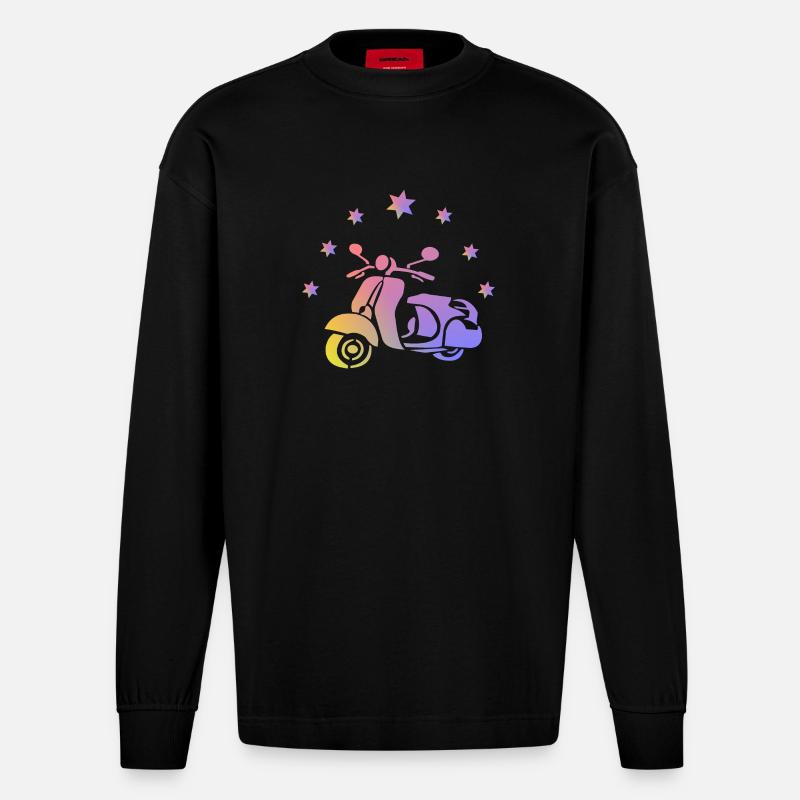 Retro Roller - Heavyweight Oversized Organic Langarmshirt Made in EU - SOLID BLACK