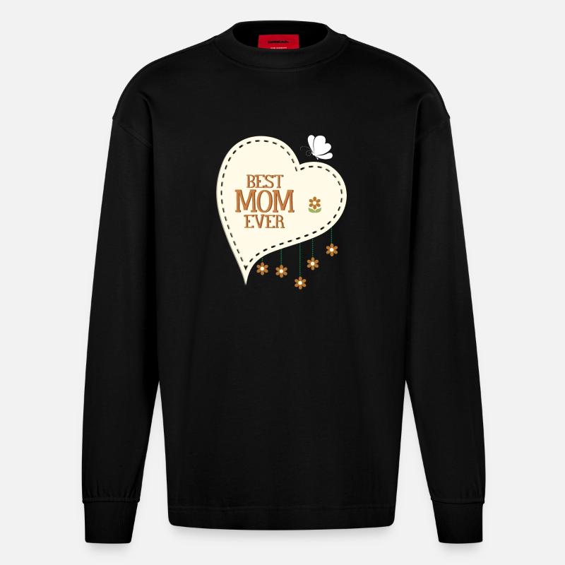 Beste Mutter aller Zeiten - Heavyweight Oversized Organic Langarmshirt Made in EU - SOLID BLACK
