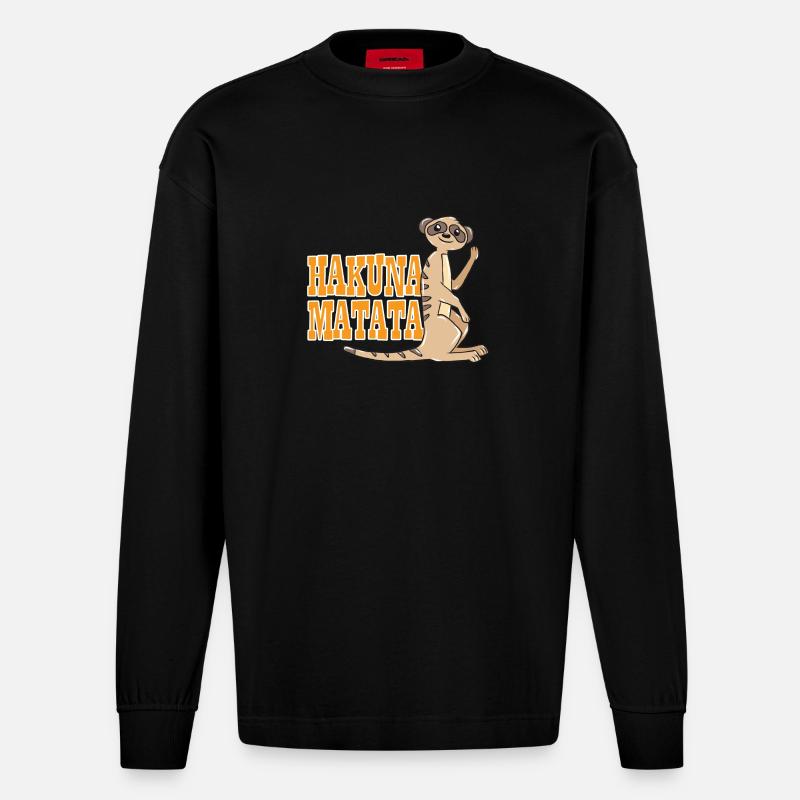 Erdmännchen - Heavyweight Oversized Organic Langarmshirt Made in EU - SOLID BLACK