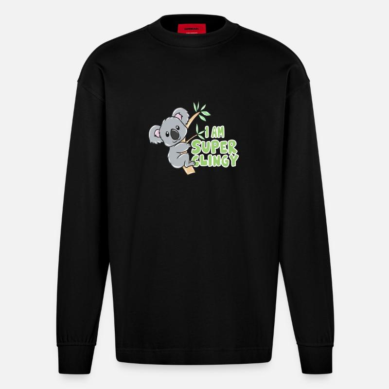 Koala - Heavyweight Oversized Organic Langarmshirt Made in EU - SOLID BLACK