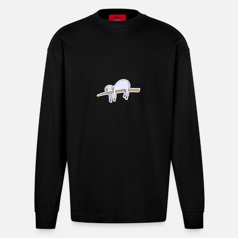 Faultier - Heavyweight Oversized Organic Langarmshirt Made in EU - SOLID BLACK