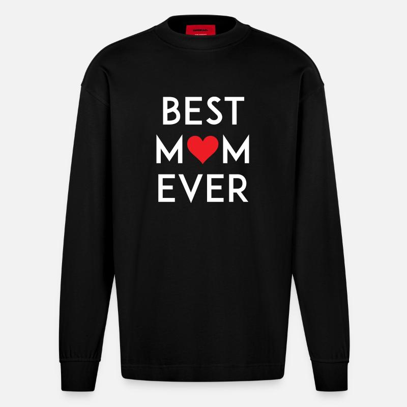 Best Mom Ever - Heavyweight Oversized Organic Langarmshirt Made in EU - SOLID BLACK