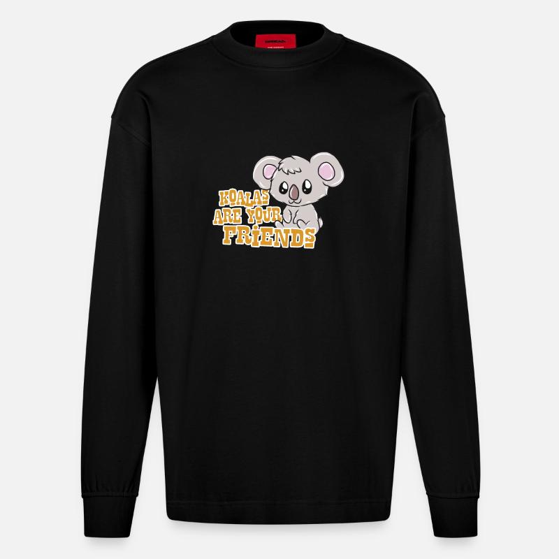 Koala - Heavyweight Oversized Organic Langarmshirt Made in EU - SOLID BLACK