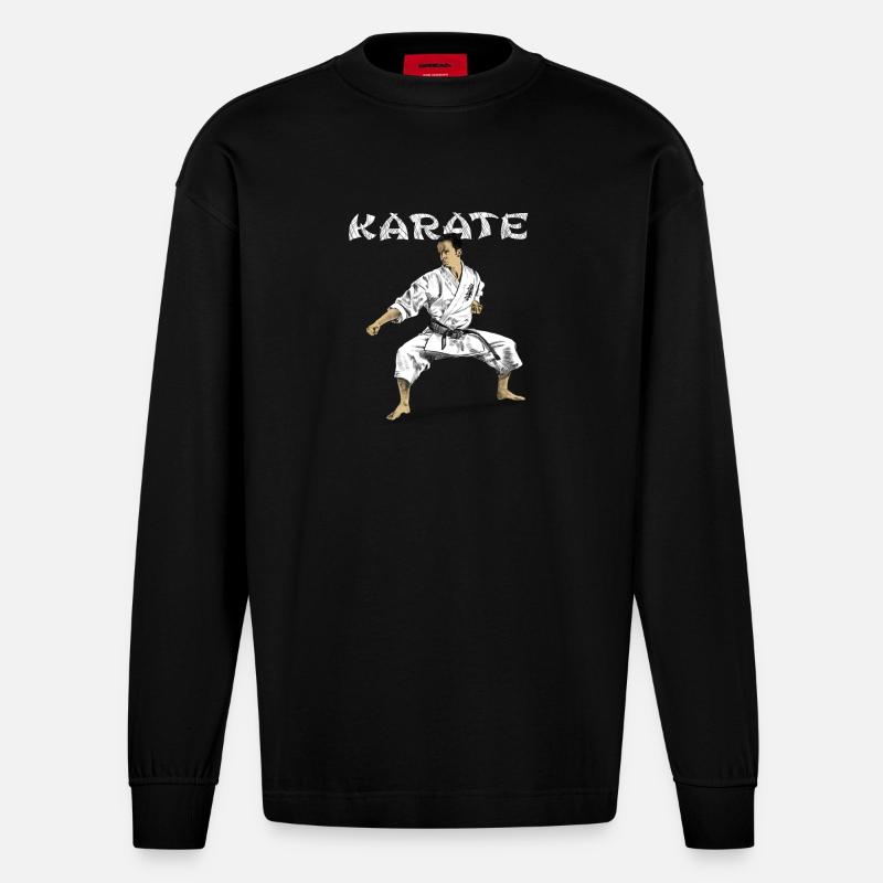 Karate - Heavyweight Oversized Organic Langarmshirt Made in EU - SOLID BLACK