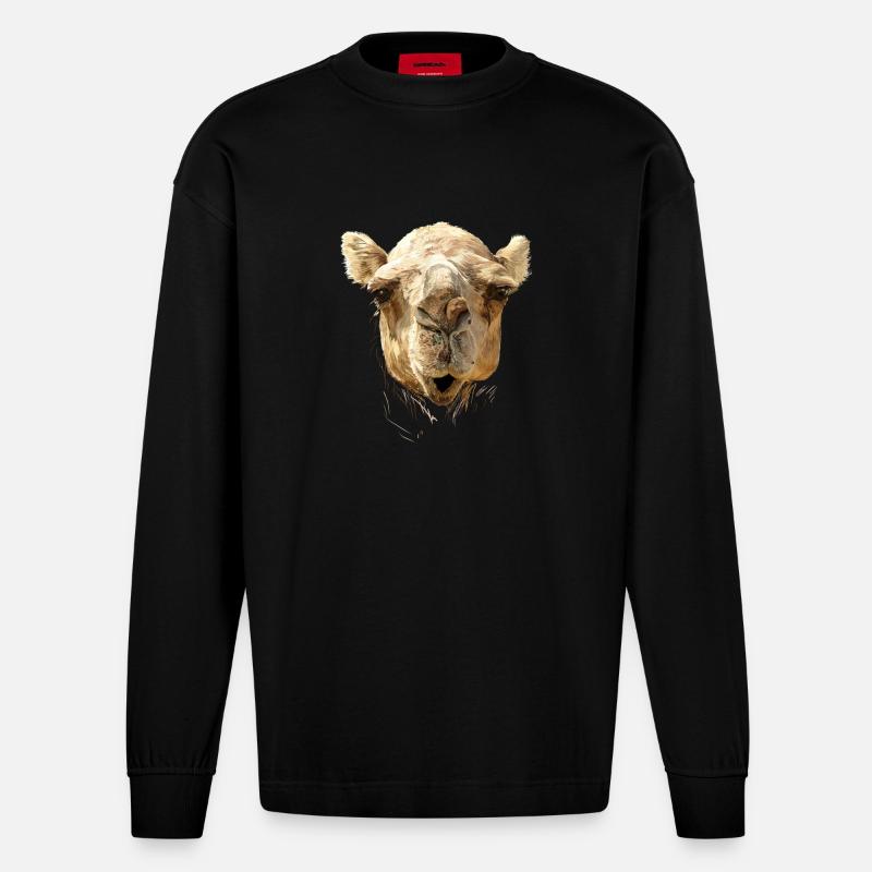 kamel - Heavyweight Oversized Organic Langarmshirt Made in EU - SOLID BLACK