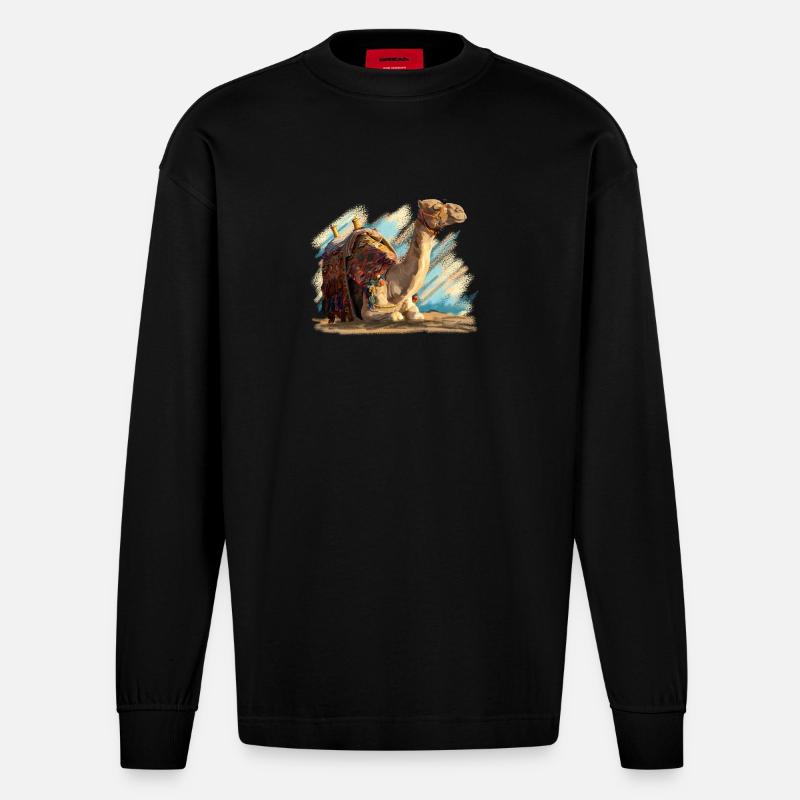 kamel - Heavyweight Oversized Organic Langarmshirt Made in EU - SOLID BLACK