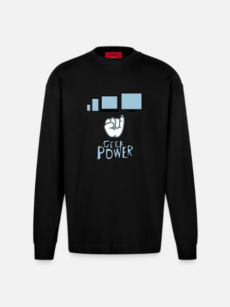 Geek - Manches longues bio épais oversize fabriqué en UE - SOLID BLACK