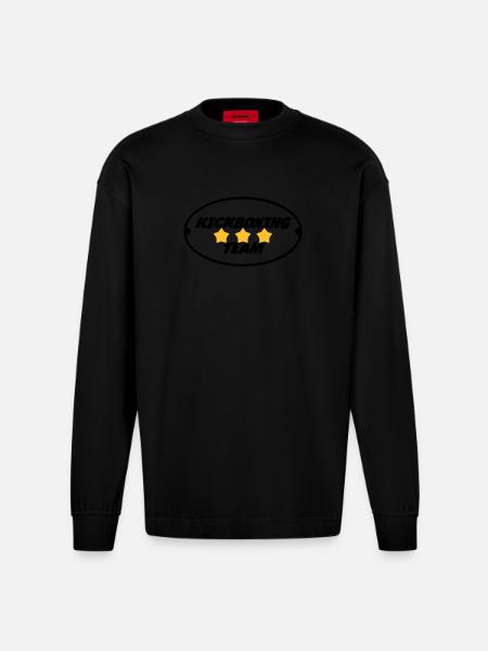 Kickboxing / Kick-Boxeur / Kick Boxing / - Manches longues bio épais oversize fabriqué en UE - SOLID BLACK