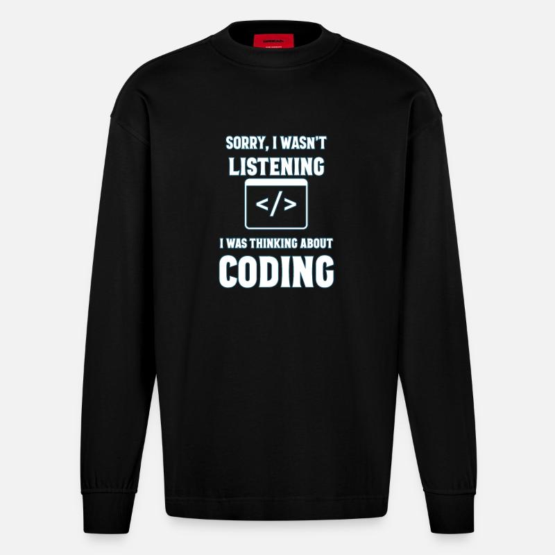 Programmer cadeau - Manches longues bio épais oversize fabriqué en UE - SOLID BLACK