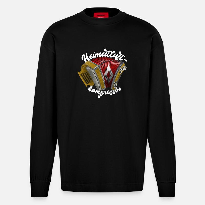 Heimatluftkompressor // hell | ZiachON! - Heavyweight Oversized Organic Langarmshirt Made in EU - SOLID BLACK