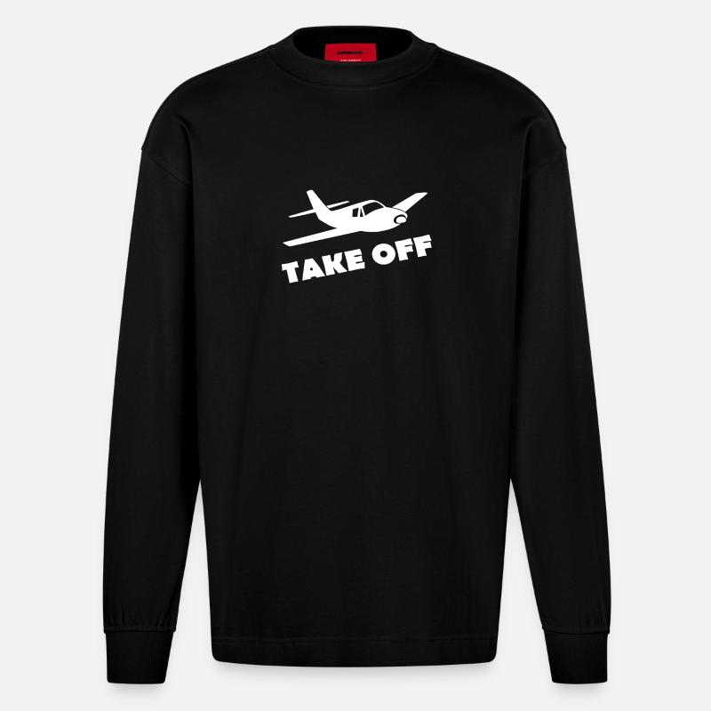 TAKE OFF - Heavyweight Oversized Organic Langarmshirt Made in EU - SOLID BLACK