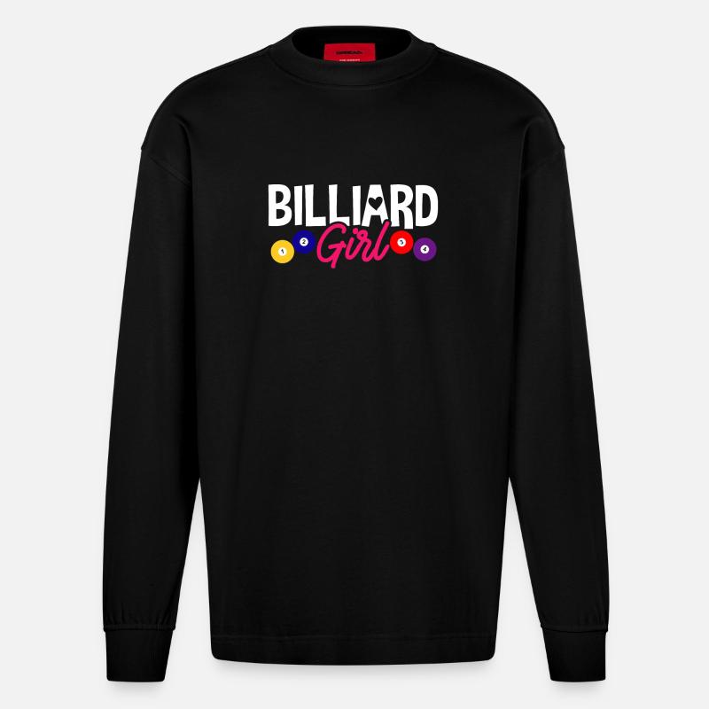 Billard Billard Piscine - Manches longues bio épais oversize fabriqué en UE - SOLID BLACK