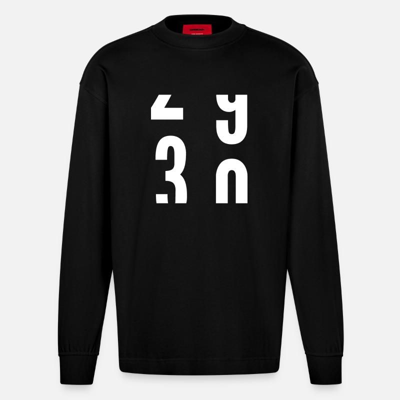 30 ans - Manches longues bio épais oversize fabriqué en UE - SOLID BLACK