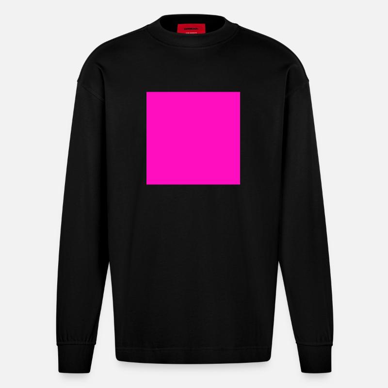 pinker Hintergrund Textur Vorlage personalisieren - Heavyweight Oversized Organic Langarmshirt Made in EU - SOLID BLACK