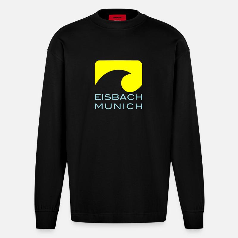 Munich Eisbach - Heavyweight Oversized Organic Langarmshirt Made in EU - SOLID BLACK