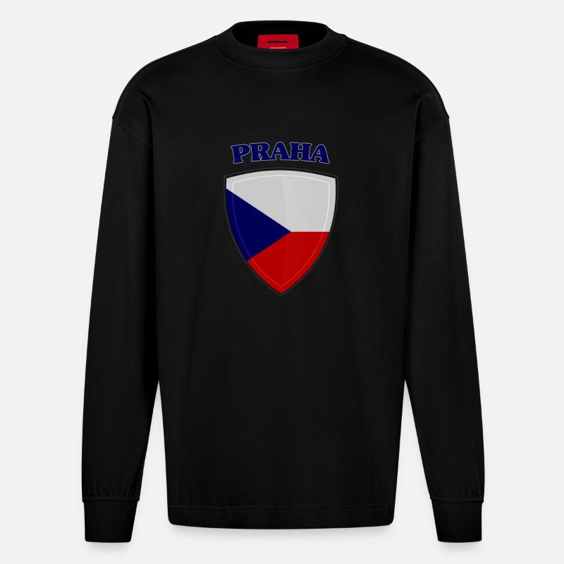 Prag - Heavyweight Oversized Organic Langarmshirt Made in EU - SOLID BLACK