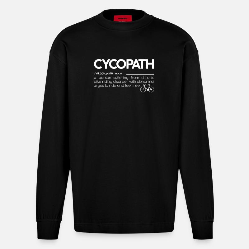 Cyclopath : Obsession sans manège - Manches longues bio épais oversize fabriqué en UE - SOLID BLACK