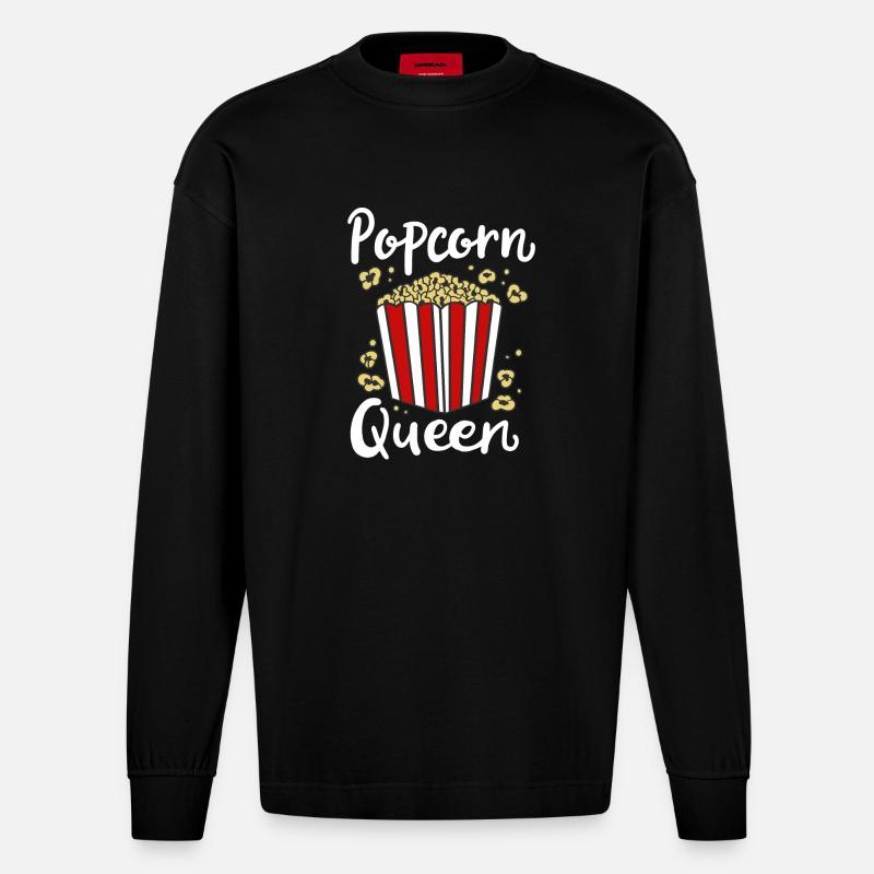 Popcorn - Heavyweight Oversized Organic Langarmshirt Made in EU - SOLID BLACK